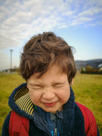 Close-up portrait of boy