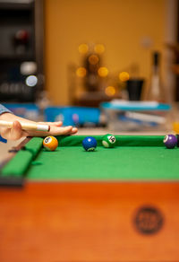 Close-up of balls on table