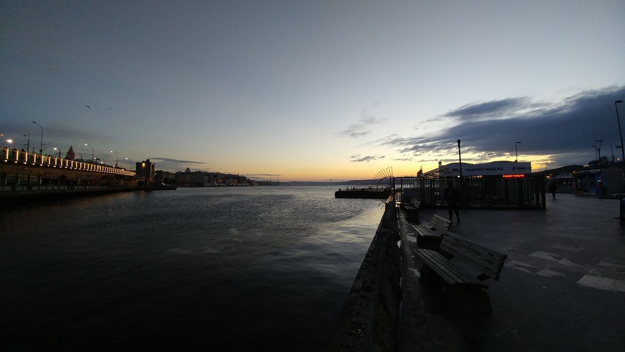 VIEW OF SEA AT SUNSET