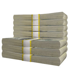 Stack of books against white background