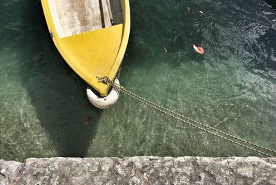 High angle view of boat