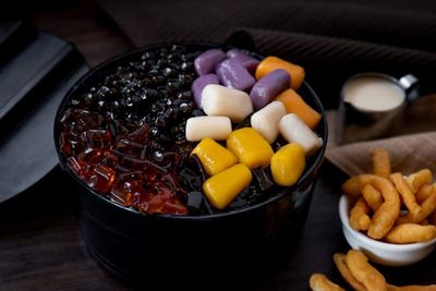 Close-up of food on table