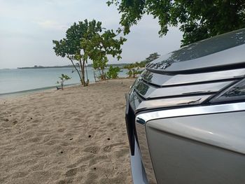 Scenic view of beach against sky