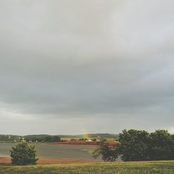 Scenic view of landscape against cloudy sky