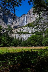 Scenic view of waterfall