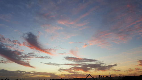 Low angle view of sky during sunset