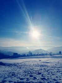 Scenic view of sea against sky during winter