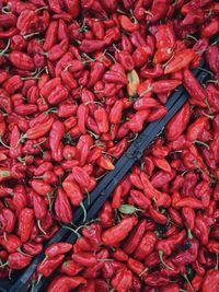 Full frame shot of red chili peppers