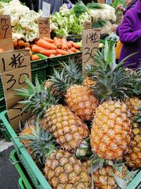Various fruits for sale at market stall