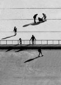 High angle view of people playing soccer