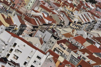 Tilt image of houses in town