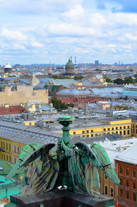 High angle view of buildings in city