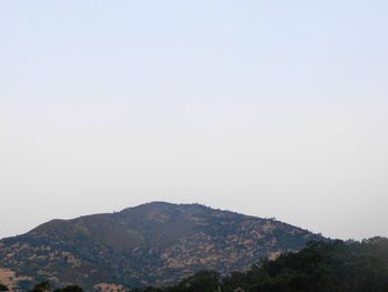 Scenic view of mountains against clear sky