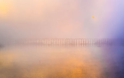 Scenic view of sea at sunset