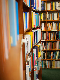 Close-up of books in library