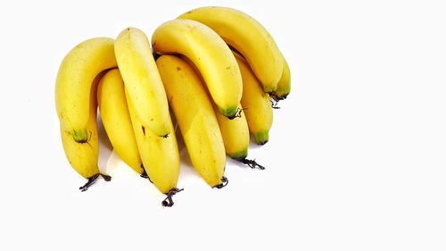Close-up of bananas against white background