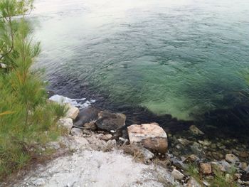 High angle view of water