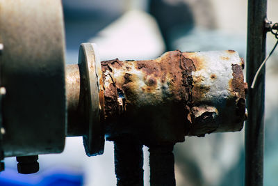 Close-up of rusty machine part