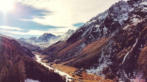 Scenic view of mountains against sky