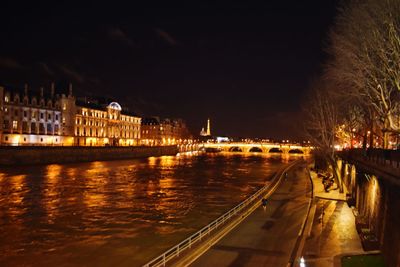 Illuminated city at night