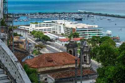 View from the top of baía de todos os santos in the historic center of the city of salvador, bahia.