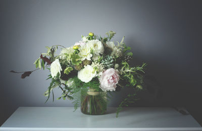 Flowers in vase on table