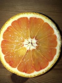 Close-up of orange slices in plate