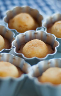 Close-up of muffins in baking sheet