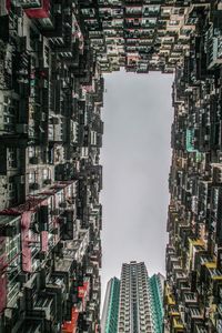 Directly below shot of buildings against sky