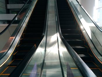 Low angle view of escalator