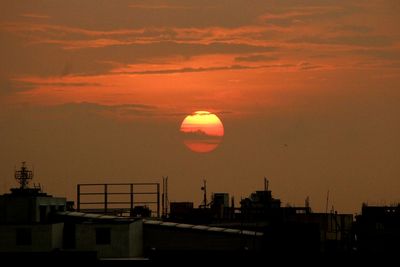 Sunset over city