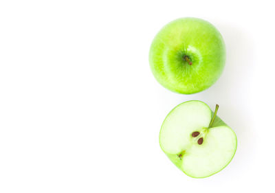 Close-up of apple against white background