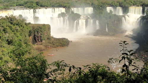 Scenic view of waterfall