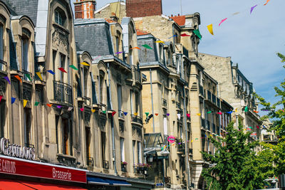 Low angle view of buildings in city