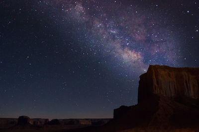 Low angle majestic view of star field in sky at night