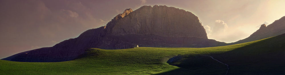 Panoramic view of mountain against sky