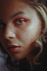 Close-up portrait of a beautiful young woman