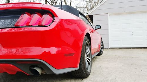 Close-up of red car