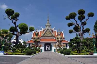 Temple against clear sky