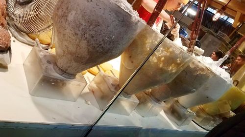 Panoramic shot of food for sale in market