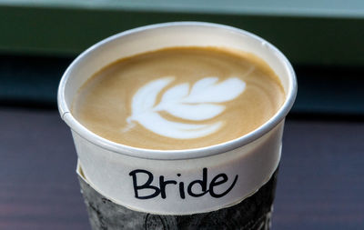 Close-up of cappuccino