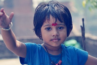 Close-up portrait of cute boy