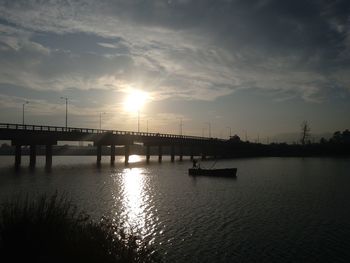 View of river at sunset