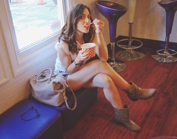 Young woman sitting