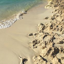 High angle view of beach