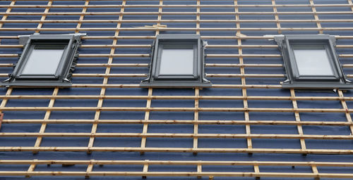 Low angle view of window on building