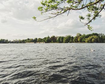 Scenic view of cloudy sky over sea