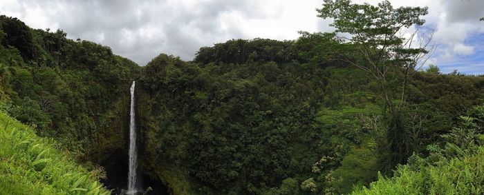 Scenic view of landscape against cloudy sky