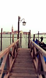 Wooden pier in sea