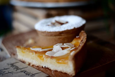 Close-up of cake on table